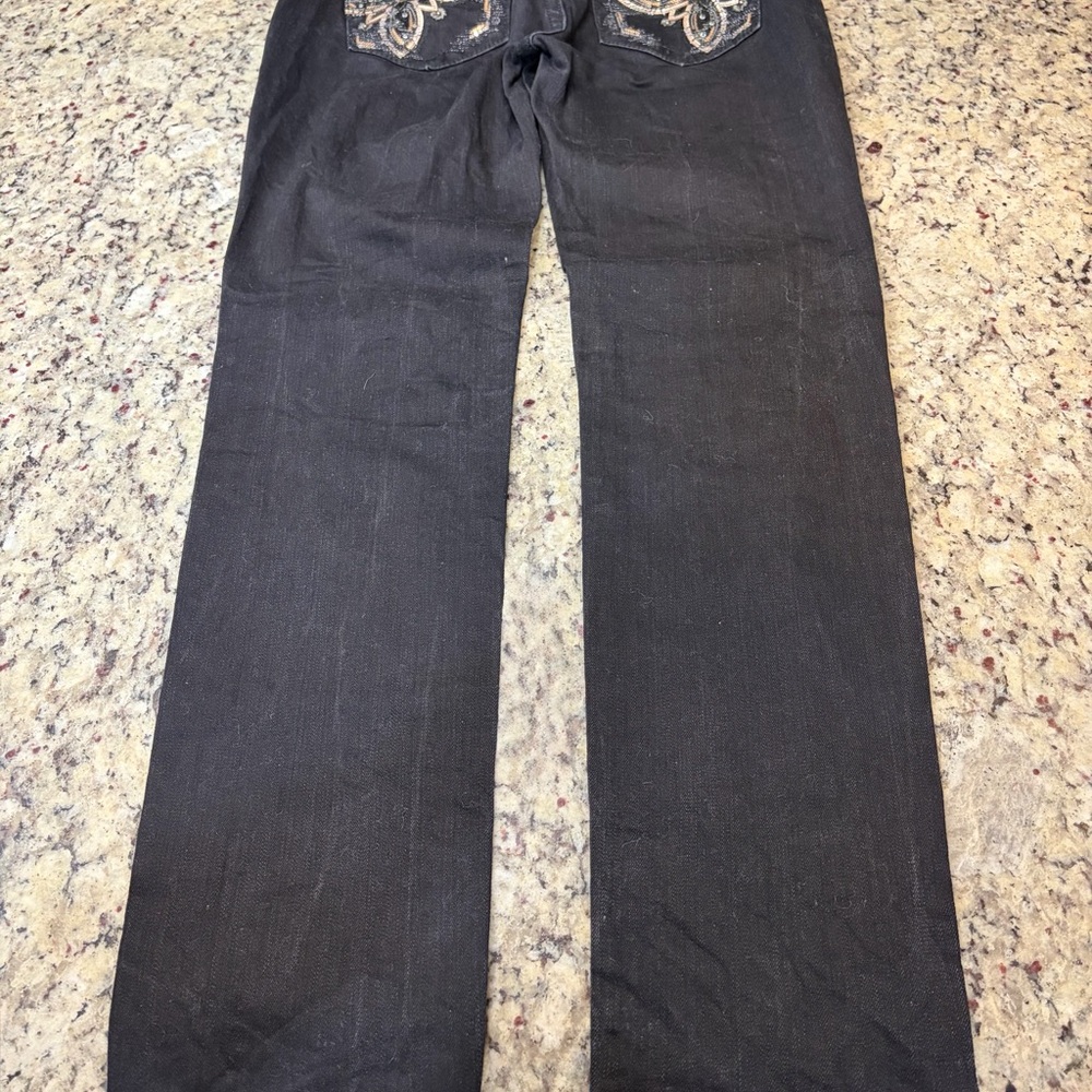 Miss Me Black Signature Skinny Jeans with Silver and Gold Embellished Pockets - Picture 9 of 10